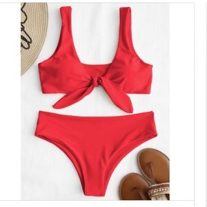 Zaful Front knot padded bikini